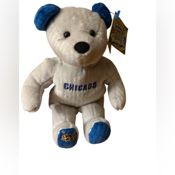 Salvino’s Other - Rare Vintage Chicago Blue and White Stuffed Bear